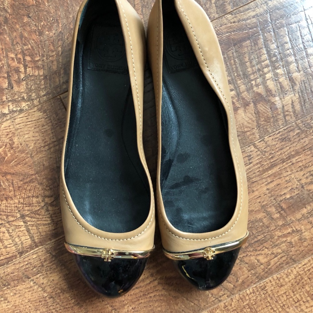 Tory Burch Flats Never Worn Black And Camel